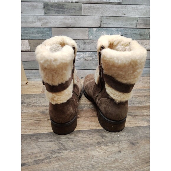 UGG Bayre II Taupe Water Resistant Suede Winter Boots Shearling Lining Cuff Sz.8 - Picture 4 of 8